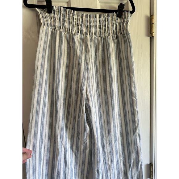 Love Tree Linen Blend Wide Leg Striped Pants NWOT Size Large - Picture 6 of 11
